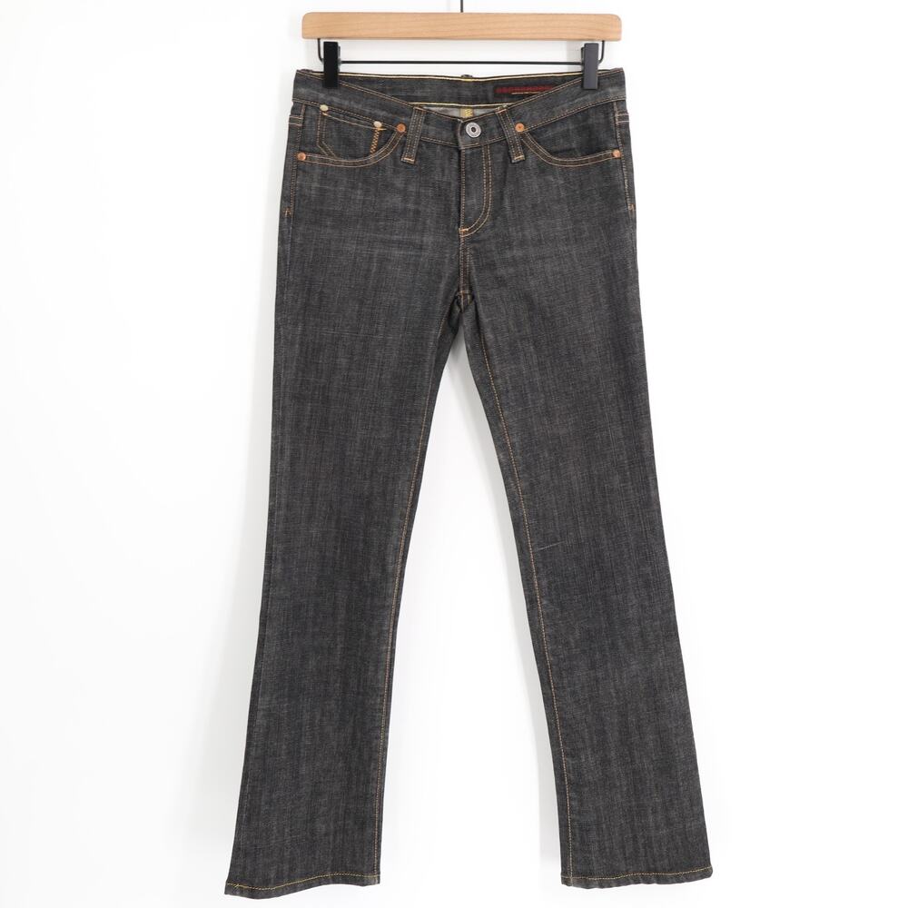 AG Adriano Goldschmied 26x29 Washed Black Low Rise Straight Leg Jeans